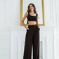 Sleeveless Top & Wide-Leg Pants 2-Piece Set