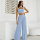 Sleeveless Top & Wide-Leg Pants 2-Piece Set
