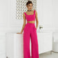 Sleeveless Top & Wide-Leg Pants 2-Piece Set