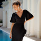 V-Neck Midi Dress