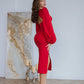 Backless Puff Sleeve Midi Dress