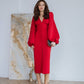 Backless Puff Sleeve Midi Dress
