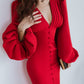 Backless Puff Sleeve Midi Dress