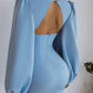 Backless Puff Sleeve Midi Dress