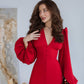 Backless Puff Sleeve Midi Dress