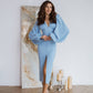 Backless Puff Sleeve Midi Dress