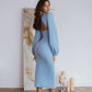 Backless Puff Sleeve Midi Dress