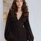 Backless Puff Sleeve Midi Dress