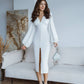 Backless Puff Sleeve Midi Dress
