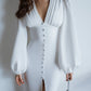 Backless Puff Sleeve Midi Dress