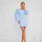 Backless Puff Sleeve Mini Dress