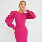 Backless Puff Sleeve Mini Dress