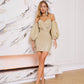 Puffed Sleeve Mini Dress