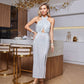 Cut-Out Halter Midi Dress