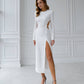 Backless Long Sleeve Midi Dress