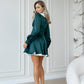 Collared Puff-Sleeve Mini Dress