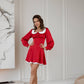 Collared Puff-Sleeve Mini Dress