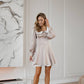 Collared Puff-Sleeve Mini Dress