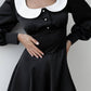 Collared Puff-Sleeve Mini Dress