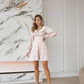 Collared Puff-Sleeve Mini Dress
