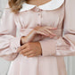 Collared Puff-Sleeve Mini Dress