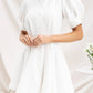 Buttoned Puff-Sleeve Mini Dress