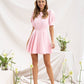 Buttoned Puff-Sleeve Mini Dress