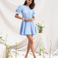 Buttoned Puff-Sleeve Mini Dress