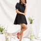 Buttoned Puff-Sleeve Mini Dress