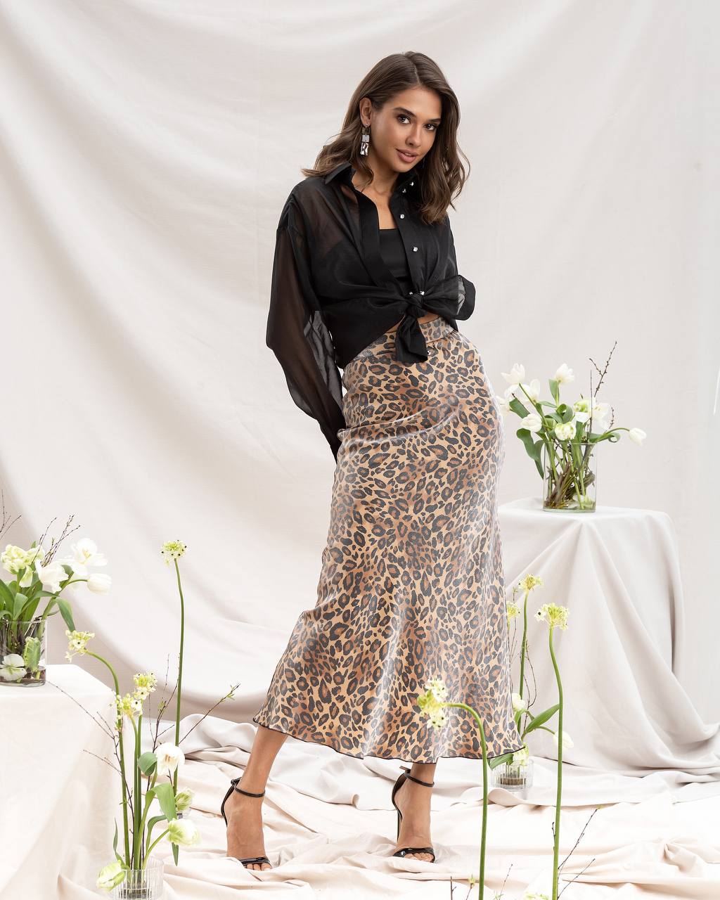 Satin Midi Skirt