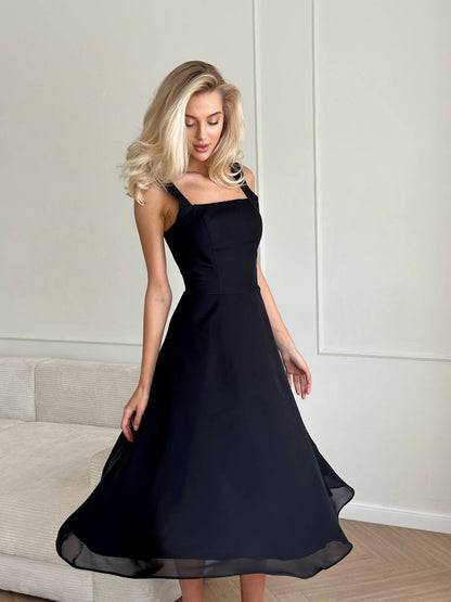 Sleeveless Chiffon Midi Dress