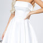Satin Strapless Flared Mini Dress
