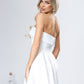Satin Strapless Flared Mini Dress