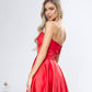 Satin Strapless Flared Mini Dress