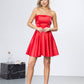 Satin Strapless Flared Mini Dress