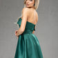Satin Strapless Flared Mini Dress