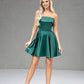 Satin Strapless Flared Mini Dress