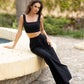 Sleeveless Top & Wide-Leg Pants 2-Piece Set