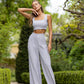 Sleeveless Top & Wide-Leg Pants 2-Piece Set