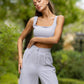 Sleeveless Top & Wide-Leg Pants 2-Piece Set