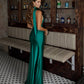 Monica Halter Neck Satin Maxi Dress