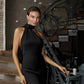Monica Halter Neck Satin Maxi Dress
