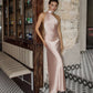 Monica Halter Neck Satin Maxi Dress