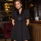 Gloria Collared Puff-Sleeve Mini Dress