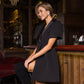 Gloria Collared Puff-Sleeve Mini Dress