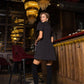 Gloria Collared Puff-Sleeve Mini Dress