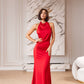 Satin Tie-Neck Halter Maxi Dress