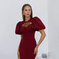 Julie Puff-Sleeve Midi Dress
