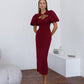 Julie Puff-Sleeve Midi Dress