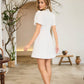 Gloria Collared Puff-Sleeve Mini Dress